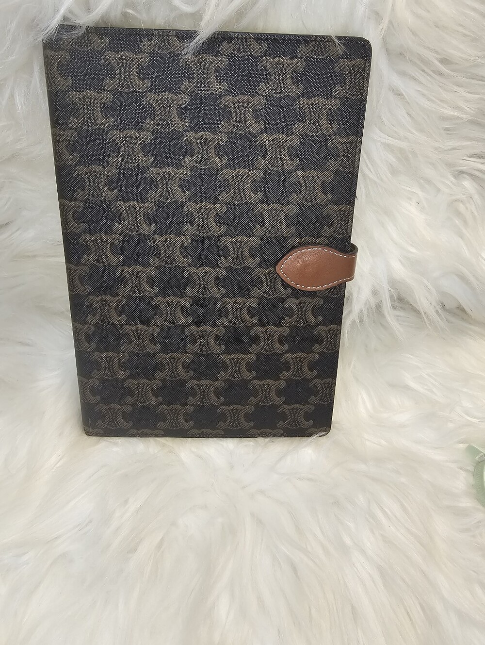 Brown Tan Reusable Cover Canvas Notebook With Cardholder Slots